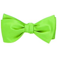 Bow ties are meant to be seen, and this fluorescent green bow ensures that you will be, too. It's a self-tie style that adjusts for neck sizes from 15- to 18-inches. Dress things up with a matching pocket square and cummerbund. We recommend this shade for a bright, neon green color. See it in person by requesting a free color swatch. Product Features Self-tie bow tie Men's size Bow measures approximately 2.75" high on the ends and 4.5" across Adjustable for neck sizes approximately 13.75" to 18" Classic Green Tie With Satin Bow, Green Standard Tie For Party, Green Standard Tie For Parties, Classic Green Bow Tie With Satin Bow, Classic Green Bow Tie For Formal Occasions, Summer Solid Bow Ties, Classic Green Bow Tie For Business, Elegant Green Tie With Bow Detail, Classic Green Suit And Tie Accessories With Satin Bow