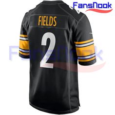 Elevate Your Game Day with a Custom Justin Fields Jersey If you’re a passionate Pittsburgh Steelers fan, there’s no better way to show your support than with a custom football jersey featuring one of the team’s standout players, Justin Fields. The Justin Fields Pittsburgh Steelers Nike Game Jersey in black is not just any sportswear; [...] Football Season Sports Jersey With Letter Print, Black Fan Apparel Jersey For Game Day, Black Jersey For Game Day, Black Team Spirit Jersey For Fan Gear, Black Sports Season Jersey For Fan Gear, Black Jersey For Sports Season Fan Gear, Black Sports Fan Jersey For Fan Gear, Black Sports Fan Jersey, Black Fan Apparel Jersey