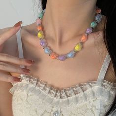 Product information: Color: candy color acrylic heart necklace Applicable people: women Chain style: clavicle chain Material: acrylic Shape: heart-shaped, geometric Popular elements: circle, sphere, love heart/heart shape Style: sweet and cool Packing list: Necklace *1 Product Image: Elegant Multicolor Heart Beads Necklace, Multicolor Heart Pendant Jewelry For Mother's Day, Multicolor Heart Pendant Necklace For Valentine's Day, Valentine's Day Multicolor Charm Necklaces, Multicolor Heart Charm Necklaces With Heart Pendant, Rainbow Heart Beads Jewelry, Multicolor Heart Pendant Necklaces With Heart Charm, Multicolor Heart Pendant Necklace With Heart Charm, Multicolor Heart Beads Necklace For Valentine's Day