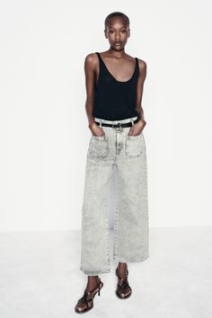 Z1975 BELTED HIGH RISE CROPPED WIDE LEG JEANS Cropped Wide Leg Jeans, Cardigan Sweater Dress, Shirt Blouses Tops, Jeans Rock, Skorts, Blazer Dress, High Rise Jeans, Trouser Jeans, Hoodie Top