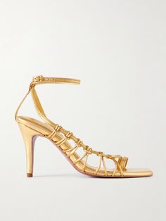 Thanks to their gleaming golden hue, Johanna Ortiz's 'Aventurera Nocturna' sandals straddle the line of glamorous yet versatile. Crafted from leather, they're elevated on 85mm curved heels and accented with knotted details along the vamp. Wear yours with a statement dress to your next party. <br><br>This product was Locally Made and supports Craft and Community. Find out more about NET SUSTAIN <a href="https://www.net-a-porter.com/en-gb/campaigns/net-sustain&… Gold Leather Evening Sandals, Designer Gold Sandals With Heel Loop, Gold Dress Sandals, Meghan Markel, Net Sustain, Statement Dress, Johanna Ortiz, Leather Sandals Women, Dress Sandals