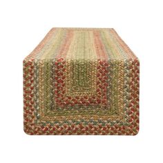 a multicolored rug on top of a table