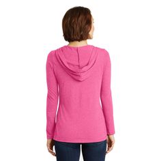 Buy District® Women's Perfect Tri® Long Sleeve Hoodie at Michaels. com. The perfect fusion of lightweight comfort and carefree style. The perfect fusion of lightweight comfort and carefree style. Tri-blend fabric infuses each garment with unique character. Please allow for slight color variations. Due to the heat sensitivity of tri-blend fabrics, special care must be taken throughout the printing process. Consult your decorator or ink supplier for best printing practices. Details: Available in m Pink Relaxed Fit Winter Activewear, Pink Activewear With Drawstring Hood, Pink Relaxed Fit Long Sleeve Activewear, Distressed Font, Varsity Letter, Comfy Sweaters, Woven Labels, Unique Christmas Gifts, Christmas Gifts For Her