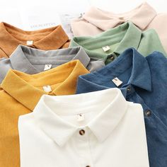 This shirt is perfect for those who are looking for a new shirt for a good price. It is fashionable, stylish, and it will look great on anyone who wears it. Do you wanahavit? Collared Solid Color Cotton Blouse, Casual Blouse With Buttons, Casual Blouse With Buttons And Casual Collar, Casual Cotton Blouse With Collared Neckline, Collared Tops With Button Closure For Fall, Fall Collared Tops With Button Closure, Trendy Cotton Tops With Collared Neckline, Trendy Cotton Top With Collared Neckline, Fall Tops With Button Closure And Collared Neckline