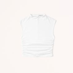 Slim-fitting shell top in our new softAF cotton-modal fabric, with flattering ruching details along the bodice and trendy high-neck detail. Modal Fabric, Shell Top, Shell Tops, Paloma, Women's Tops, Abercrombie Fitch, Bodice, High Neck, Womens Tops