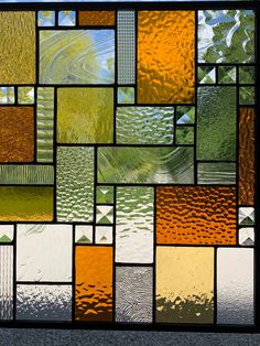 a stained glass window with many different colors