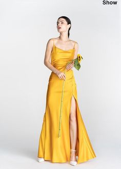 Minimalist temperament elegant sling long exposed back evening dress- Mali Mermaid Yellow, Yellow Prom, Wedding Parties Colors, Long Skirt Fashion, Chic Gowns, Black Tie Dress, Perfect Prom Dress, Prom Looks, Pin Up Dresses