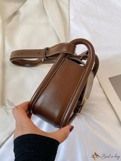 Bird in Bag - Leather Saddle Bag - Solid Color Leather Saddle Bags, Elegant Bags, Saddle Bag, Bird In Bag, Square Bag, Shoulder Bag Women, Luggage Bags, Saddle Bags, Simple Style