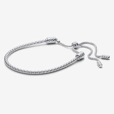 Pandora Moments Studded Chain Slider Bracelet Pandora Armband, Slider Bracelet, Bracelet Pandora, Snake Chain Bracelets, Snake Bracelet, Pandora Style, Pandora Silver, Silver Snake Chain, Original Jewelry