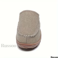 Russoo - Premium Mens Indoor Walking Shoes: Lightweight, Breathable, Anti-skid Slip-ons with Canvas Uppers, Ideal for Autumn and Winter Comfort Casual Breathable Slippers With Round Toe, Casual Brown Slip-ons For Outdoor, Casual Slip-on Fabric Slippers, Casual Brown Outdoor Slippers, Casual Fabric Slip-on Slippers, Casual Round Toe Outdoor Slippers, Casual Beige Slippers With Rubber Sole, Indoor Walking, Semi Formal Shoes