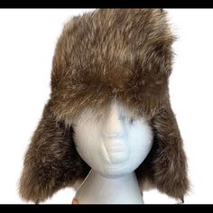 Vintage Russian Style Brown Fur Hat No Tag So Unsure Of Fur Type But Guessing Racoon. No Flaws See May Be Slight Difference In Colour Due To Lighting. Measurements Are Approximate. Item Recorded To Prevent Switching Of Product 122020212b12/8p Brown Fur Hat, Aviator Cap, Fleece Neck Warmer, Vans Hats, Skull Hat, Blue Beanie, Stocking Hat, Russian Style, Pink Camouflage