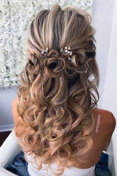 Hair Styles For Confirmation, Bridesmaid Hairdo, Bridesmaid Hair Inspo, Cute Wedding Hairstyles, Cute Prom Hairstyles, Down Wedding Hairstyles, Formal Hairstyles For Long Hair, Half Up Half Down Wedding, Simple Prom Hair