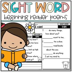 Develop sight word fluency and learn beginning reading skills with these fill in the blank sight word poems! These high frequency word poems are great for chime in booklets, individual use, shared readings, or guided group. The sight word poems are all accompanied by images and each comes in two different templates to allow for differentiated learning. Why practice sight words?Sight words are words that frequently appear in text, familiarity with these words helps students develop confidence and Sight Word Poems, Develop Confidence, The Sight Word, Sight Word Fluency, Differentiated Learning, Learning Sight Words, First Grade Sight Words, Sight Word Worksheets, Sight Words Kindergarten