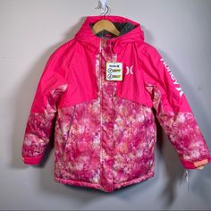 Hurley Kids Phantom Water Resistant Zipped Pockets With Hood Jacket Size L New Made In China Approximate Measurements: Length:26” Sleeve Length:21” Armpit To Armpit:21” Please Refer To Pictures For Details. Bundle And Save!!! Offers Welcome :) Pink Hooded Winter Jacket For Outdoor Activities, Pink Hooded Jacket For Outdoor Fall Activities, Pink Hooded Jacket For Fall Outdoor Activities, Pink Hooded Jacket With Zipper Closure, Pink Hooded Winter Jacket With Zipper, Pink Fleece-lined Outerwear For Outdoor, Pink Outdoor Outerwear With Fleece Lining, Pink Waterproof Winter Outerwear, Girls Puffer Jacket