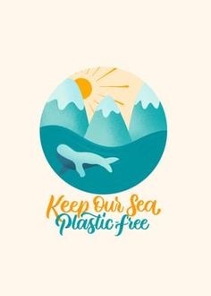 the logo for keep our sea plastic free, which is designed to look like an ocean wave