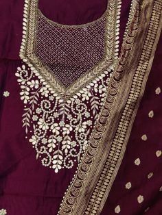 Item Overview ATHARVA Hand Embroidery Salwar Kameez/Maroon Chanderi Silk/Dola Banarsi Silk Dupatta/Custom Stitch Unstitch/Churidar/Plazzo/Anarkali Dno. CH1796 Fabric: * Shirt - Chanderi Silk- Hand Embroidered Neck 2.5 Mts - Beautiful Hand Embroidery * Dupatta: Dola Banarsi Silk Dupatta- All over Exclusive Gota Patti Embroidery - 2.5 Mts- Latkans Tassels * Bottom Santoon Taffeta Silk 2.5 Mts. Excusive Hand Embroidered Party Wear Punjabi Suit. Customization: * Fabrics Customization: Designs Can be Traditional Straight Kurta Palazzo Set With Dabka Work, Eid Semi-stitched Palazzo Set With Resham Embroidery, Chanderi Palazzo Set With Resham Embroidery For Diwali, Traditional Palazzo Set With Dupatta And Straight Kurta, Traditional Chanderi Palazzo Set With Resham Embroidery, Unstitched Dola Silk Palazzo Set With Dabka Work, Semi-stitched Chanderi Sharara With Dori Work, Embroidered Semi-stitched Sharara For Eid, Unstitched Dola Silk Palazzo Set With Zari Work