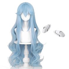 PRICES MAY VARY. 【Buy 1 Wig Get 2 Clips & 1 Cap】- Package included 1x long blue wig + 2x hairpins + 1x wig cap. 【Material】- 100% imported premium fibers. Can be re-style or cut within 356°F, natural appearance with a healthy satin sheen, good texture and soft touch. 【Thick Enough】- Will not reveal the built-in mesh to embarrassing you. Perfect for Addison cosplay, Halloween cosplay Costume and other themed parties. 【Adjustable】- The adjustment range of head circumference is 19.6''-23.6'', suitab Cool Hair Designs, Kawaii Wigs, Long Hair Wigs, Blue Wig, Cosplay Hair, Halloween Hair, Anime Hair, Costume Wigs, Costume Cosplay