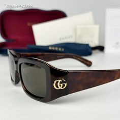 Brand New Gucci Gg1403s 002 Dark Havana Brown Unisex Rectangle Sunglasses Same/Next Day Free Shipping! No Offers Accepted. Final Price! Don't Miss Out, Shop Now! 100% Authentic & Brand New! Brand: Gucci Model Number: Gg1403s / Gg 1403s Color Code: 002 Gender: Unisex Frame Shape: Rectangle Frame Color: Dark Havana Frame Material: Nylon Frame Type: Full Rim Lens Color: Brown Lens Material: Plastic Size: 54x16x130 100% Uv Protection Made In Italy Full Retail Gucci Set Includes: Glasses Case Matchin Designer Rectangular Sunglasses With Uv Protection, Designer Rectangular Sunglasses With Polarized Lenses, Luxury Rectangular Sunglasses With Uv Protection, Gucci Brown Rectangular Sunglasses, Designer Gucci Rectangular Sunglasses, Gucci Model, Brown Lens, Rectangle Frame, Gucci Models