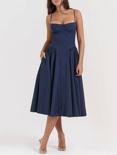 Elevate your elegance with our V-Neck Strapless Midi Dress! Here's why you'll adore it:Stunning Silhouette: The V-neck design and fitted bodice create a flattering, sophisticated silhouette that's perfect for any special occasion.Strapless Chic: With its strapless design, it exudes a touch of allure and charm, making y Vacation Dresses Casual, Ikat Kepala, Stylish Midi Dress, Navy Blue Midi Dress, Strapless Midi Dress, Fancy Dinner, Vacation Dresses, Gathered Skirt, Mongolia