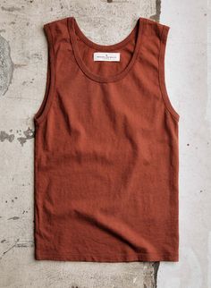 the vintage tank in sienna – imogene + willie Everyday Soft-washed Brown Tops, Everyday Soft-washed Brown Top, Fitted Sleeveless Organic Cotton Top, Fitted Cotton Vest For Summer, Fitted Organic Cotton Top For Fall, Summer Organic Cotton Washed Tops, Sleeveless Brown Cotton Top, Brown Cotton Summer Tank Top, Organic Cotton Sleeveless Tank Top For Summer