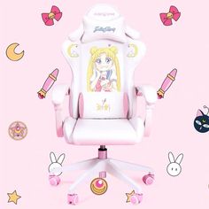 Color: no footrest#2 Kawaii Gaming Chair Purple, Kawaii Furniture, Kawaii Cinnamoroll, Adjustable Chair, Kawaii Items, Cheap Office Chairs, Gamer Chair, Soft Chair, Pink Office