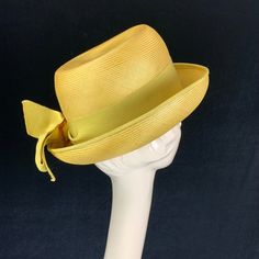 1990 Fashion, Paris Is Burning, Dusty Yellow, Statement Hat, Easter Hat, Easter Hats, Yellow Hat, Ugly Duckling, 1990's Fashion