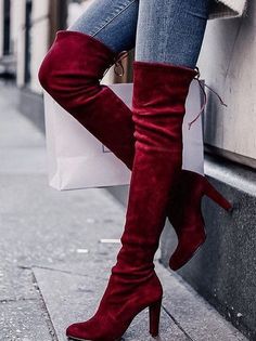 Fashion New Burgundy women boots cheap martin boots hot H5650 from Eoooh❣❣ Hak Tinggi, Mode Shoes, Barefoot Sandal, Cheap Boots, Thigh High Boots Heels, Crazy Shoes, Heel Boots, Boots Outfit, Thigh High Boots