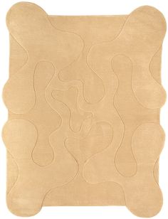 a beige rug with wavy shapes on it