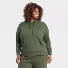 Women's Leisure Ribbed Cuff Hooded Pullover Sweatshirt - Ava & Viv™ Green Xxl : Target Basic Sweatshirt, Hooded Pullover, Colorful Hoodies, Long Sleeve Sweatshirts, Pullover Sweatshirt, Pullover Styling, Hooded Sweatshirt, Sweatshirts Women, Hooded Sweatshirts