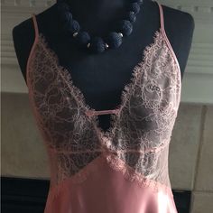 This Is Nwot, Never Worn. Silky And Smooth To The Touch With Cross Straps On The Back. It Is Size Large And Lace Is Elastic Length: 32” Burst: 17” Party Sleepwear Camisole With Delicate Straps, Lace Closure Camisole For Night Out, V-neck Camisole For Wedding Night, Sheer V-neck Camisole For Loungewear, Sheer Camisole For Sleep, Victoria's Secret V-neck Camisole For Sleep, Victoria's Secret Sleepwear With Spaghetti Straps And Built-in Bra, Victoria's Secret Elegant Sleepwear With Built-in Bra, Elegant Victoria's Secret Sleepwear With Built-in Bra