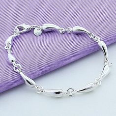 Product Description Material: 925 Sterling Silver Color: silver Bracelet: 8 inches Weight: 30 grams Cheap Bracelets, Silver Water, Estilo Boho Chic, Jewelry Bracelets Silver, Silver Plated Jewelry, Christmas Gift Jewelry, Girly Jewelry, 925 Silver Jewelry, Bangles Jewelry