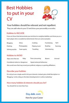 the best hobbies to put in your cv