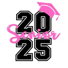 the words 20th anniversary are in black and pink with a graduate's cap on top