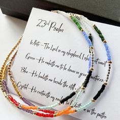 23rd Psalm Bracelet Religious Jewelry Confirmation Gift - Etsy Psalm 23 Bracelet Diy, Scripture Bracelet Diy, Confirmation Gifts For Girls Catholic, Diy Christian Jewelry, Blessing Bracelet Diy, Christian Bracelets Diy, Diy Christian Gift, Christian Beaded Bracelets, Psalm Bracelet