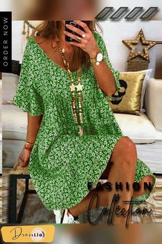 Casual Floral Printed Crew Neck Short Sleeve Plus Size Dress Green Shift Mini Dress For Summer, Green Floral Print Shift Mini Dress, Green Shift Mini Dress Casual, Green Shift V-neck Mini Dress, Green V-neck Shift Mini Dress, Green Shift Mini Dress With V-neck, Green Shift Mini Dress With Short Sleeves, Color Pick, Plus Size Dress