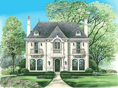 this is an artist's rendering of the front elevation of these victorian house plans