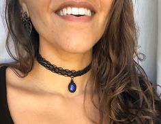 ♦️ Custom choker collar with lapis lazuli, custom macrame choker available in 38 colors. Choose your style ♦️♦️ The choker you will receive is made by order, which means, I will make the jewelry after your purchase. --- The Lapis lazuli crystals are oval approx. 16mm x 23mm all royal blue color. Unique blue gemstone choker made and designed by Psychedelic Macrames ॐ ∇ Each jewelry is made with attention to all details, love, and lots of positive energies. The gemstones used are carefully selecte Spiritual Blue Choker Jewelry, Macrame Choker, Dainty Choker Necklace, Lapis Lazuli Crystal, Gemstone Choker, Dainty Choker, Stone Choker, Jewelry Safe, Choker Collar