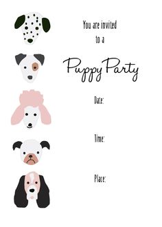 an animal themed birthday party is shown with the words, you are involved to a puppy party