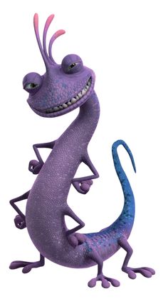 a purple and blue gecko standing upright