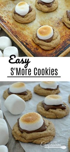 an easy s'more cookies recipe with marshmallows