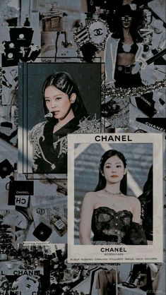 a collage of chanel pictures and photos with the caption'chanel '