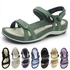 PRICES MAY VARY. Ergonomic sole provides cushioning & flexibility with support. Contoured bedding for lite arch support. Shock-absorbing. Strap Sandals: Easy on/off SNAP LOCK magnetic closure, stainless steel coated, rustproof, safe & secure. Adjustable toe, arch & heel straps for best fit & comfort. Convertible heel strap to wear as slide sandals. Slip-on Slides:: Adjustable straps. Great for outdoor activities or wear as indoor slippers Waterproof. Quick Dry. Machine washable. BPA free. Slip-r Best Walking Sandals, Shoe Image, Water Sandals, Snap Lock, Walking Sandals, Slides Sandals, Cute Sandals, Sport Sandals, Leather Shoes Woman