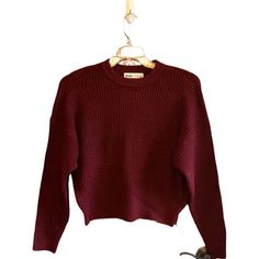 So Soft! Burgundy Cotton Sweater For Fall, Red Relaxed Fit Sweater For Fall, Casual Burgundy Sweater For Fall, Casual Red Cropped Sweater For Winter, Burgundy Ribbed Sweater For Fall, Casual Red Cropped Long Sleeve Sweater, Fall Ribbed Burgundy Sweater, Red Long Sleeve Cropped Sweater, Green Sweater Top