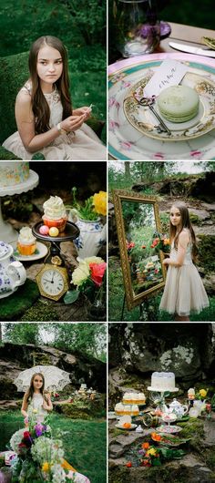 Alice in Wonderland in a Secret Garden - A PRINCESS INSPIRED BLOG #whimsicalfairytale #tabledecor #aliceinwonderlandparty #aliceinwonderland #secretgardenparty #gardenpartyideas #whimsicalfairytalebirthdayparty #whimsicalbirthdayparty #princessbirthdayparty Pictorial Ideas, 21st Ideas, Photoshop Tricks, Secret Garden Parties, Debut Photoshoot, Debut Ideas, Shooting Inspiration, Shot Ideas, A Secret Garden