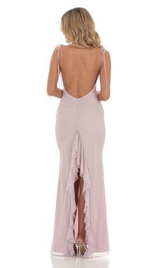 Mesh Open Back Maxi Dress in Lilac Open Back Maxi Dress, Preppy Dresses, Lucy In The Sky, Sequin Bodycon Dress, Prom Style, Prom Dress Inspiration, Pretty Prom Dresses, Open Back Dresses, Dresses 2024