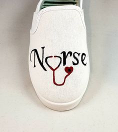 These are hand painted nurse shoes, the perfect gift for your favorite nurse! White canvas slip on's. Painted with high quality fabric paints, and sealed to protect art. WOMEN'S SIZES US 6-11 Shoe Painting Ideas, Shoe Painting, Nurse Shoes, Hand Painted Shoes, Nursing Shoes, Painted Shoes, Fabric Paint, Daughter Birthday, White Canvas