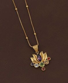 Chakra Gemstone Gold Plated Necklace - Necklaces Lotus Gold Pendent, Citrine Jewelry Set, Lotus Jewelry Design, Necklace Spiritual, Fashion Jewelry Necklaces Gold, Chakra Gemstones, Antique Gold Bracelet, Gold Pendant Set, Buddha Groove