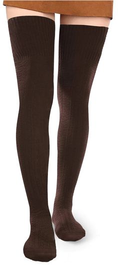 Size: One SizeMaterial: 20% Stretchy Yarn, 80% cottonMachine WashPacking List:1*pair of Thigh High Socks Brown Thigh High Socks, Casual Brown Stretch Socks, Brown Knee-high Socks For Winter, Casual Fitted Brown Socks, Tight Fit Over-the-knee Legwear For Fall, Tight Over-the-knee Legwear For Fall, Casual Fitted Brown Tights, Brown Thigh High Stretch Legwear, Brown Stretch Thigh-high Legwear