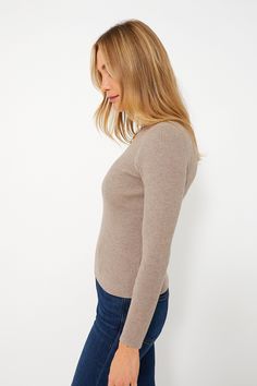 A do-it-all silhouette, the Oat Alden Ribbed Crewneck plays just as well as a top as it does a base layer on chilly days. Skimming the body enough to style under a sweater or a blazer, or tuck into a silk skirt or denim, this heathered classic will quickly become a hero style in your closet. Crew neckline Raw hemline Ribbed fabric Heathered coloring Material: 40% Viscose, 20% Nylon, 20% Polyester, 20% Spandex Care: Hand wash cold, hang to dry Plus And Minus, Cocktail Attire, A Hero, Silk Skirt, Winter White, Ribbed Fabric, Pullover Sweatshirts, Base Layer, Fall Trends