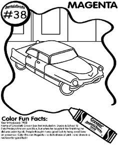 a coloring page with an image of a car and the words magenta on it